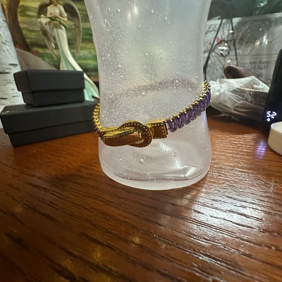 Purple and Gold Tennis Bracelet - Picture 1 of 4